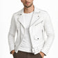 M073 New Mens Real Classic Leather Cross Zipper Jacket