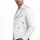 M073 New Mens Real Classic Leather Cross Zipper Jacket