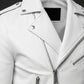 M073 New Mens Real Classic Leather Cross Zipper Jacket