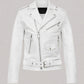 M073 New Mens Real Classic Leather Cross Zipper Jacket