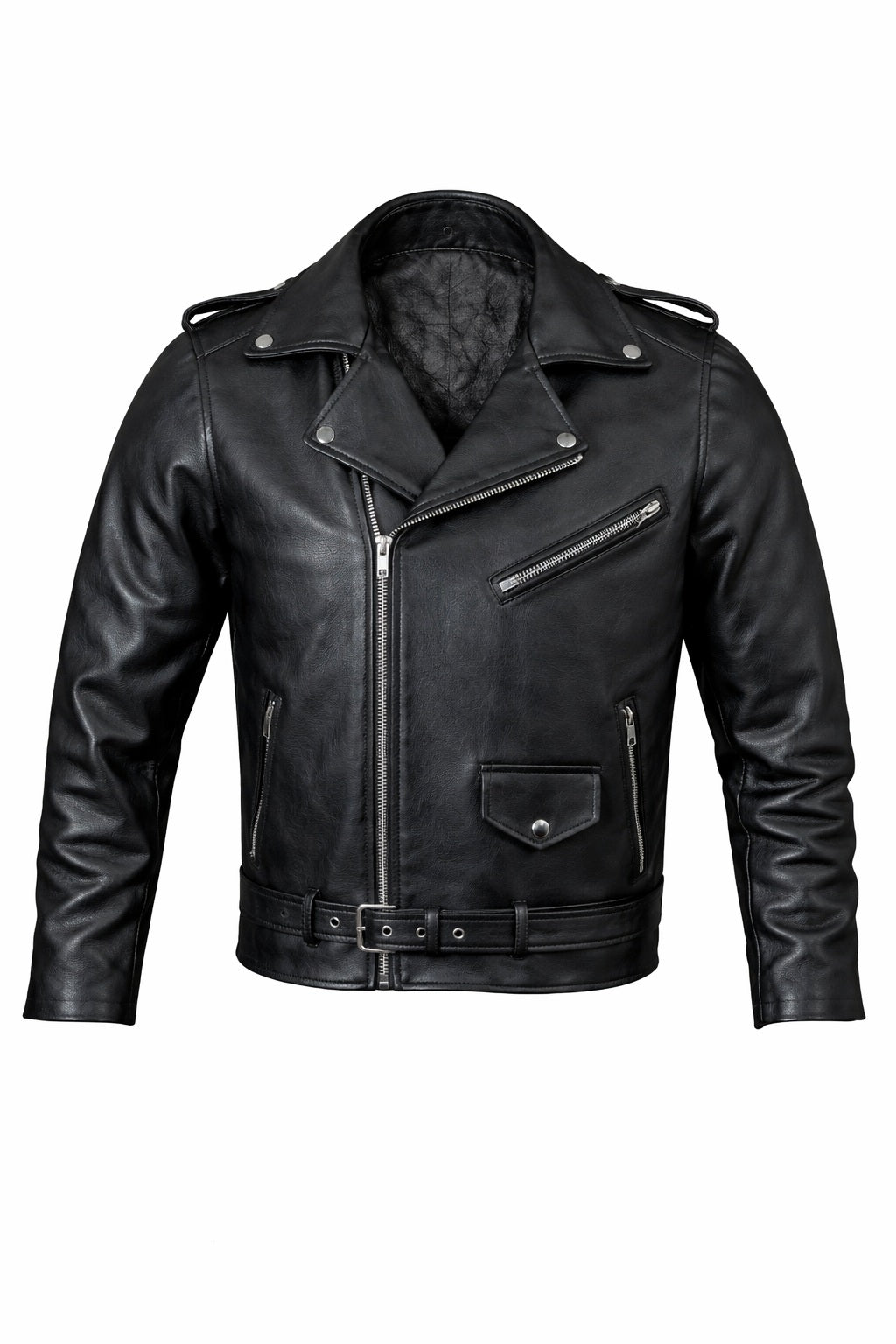 M075 Black Brando Real Leather Jacket