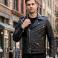 M075 Black Brando Real Leather Jacket