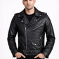 M075 Black Brando Real Leather Jacket