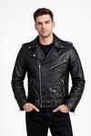 M075 Black Brando Real Leather Jacket