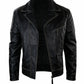 M077 Free Authentic Black Wallet Real Leather Jacket