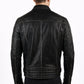 M077 Free Authentic Black Wallet Real Leather Jacket
