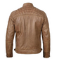 M078 New Men Army Style Classic Motorcycle Biker Real Leather Genuine Jacket Brown