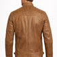 M078 New Men Army Style Classic Motorcycle Biker Real Leather Genuine Jacket Brown