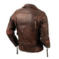 M079 Men Army Style Brown Vintage Motorcycle Real Leather Biker Classic Jacket