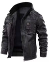 Men Vintage Motorcycle Real Distress Leather Biker Jacket Black | On Sale