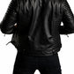 M080 Slim fit Men's Motorcycle Bomber Biker Quilted Black Real Leather Jacket