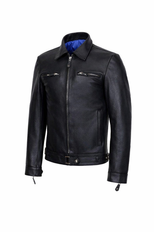 M082 German Luftwaffe Cowhide Biker Style Men's Jacket