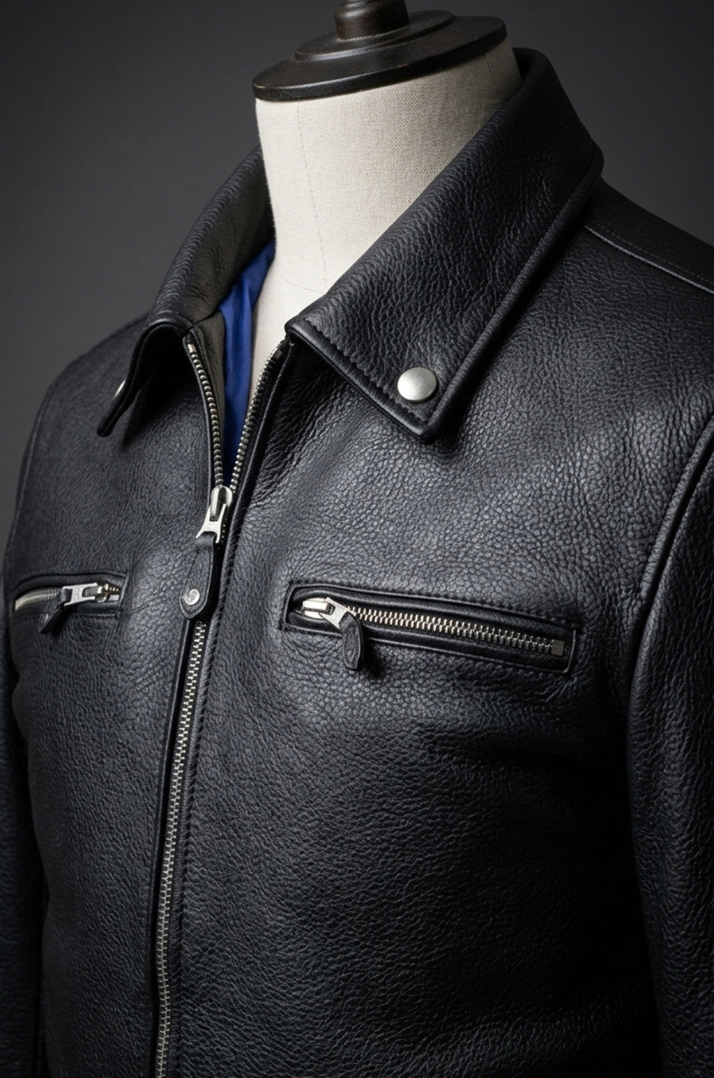 M082 German Luftwaffe Cowhide Biker Style Men's Jacket