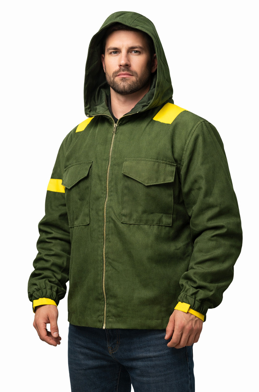 MCJ03 Tyler Joseph Twenty One Pilots Storm Again Jumpsuit Cotton Green Hood Jacket