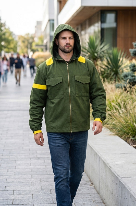 MCJ03 Tyler Joseph Twenty One Pilots Storm Again Jumpsuit Cotton Green Hood Jacket