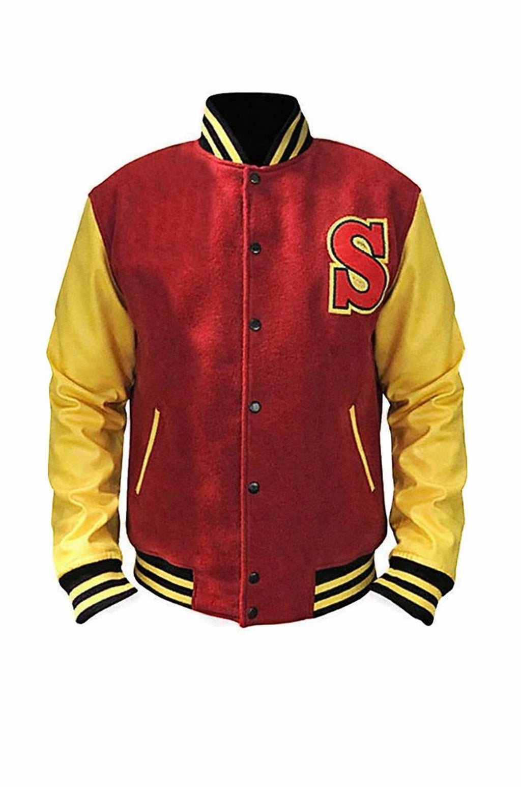 MCJ05 Superman Smallville Crows Clark Kent Varsity Letterman Red Real Wool Men