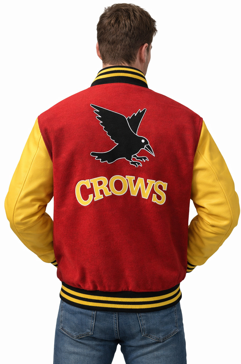 MCJ05 Superman Smallville Crows Clark Kent Varsity Letterman Red Real Wool Men