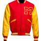 MCJ06 Michael Jackson Thriller M Logo Varsity Summer Wear Real Wool Jacket For Men's