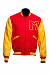 MCJ06 Michael Jackson Thriller M Logo Varsity Summer Wear Real Wool Jacket For Men's