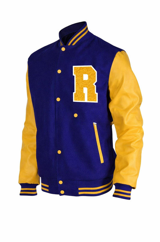 MCJ07 Archie Andrews Riverdale Varsity Bomber R Letterman Summer Real Wool blue Jacket