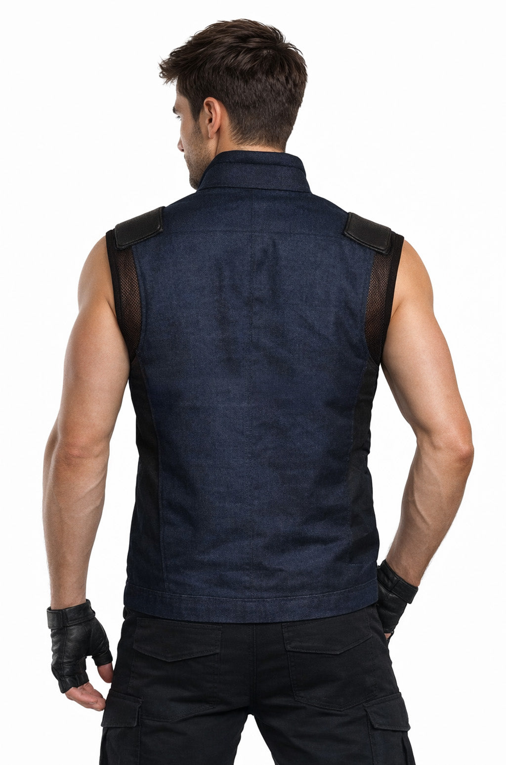 MDJ02 HoL Branded Denim Blue Vest for Men's