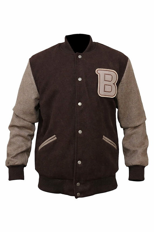 MDJ07 Men's Hotline Miami B Logo Varsity Real Wool Bomber biker Classic Unisex Jacket