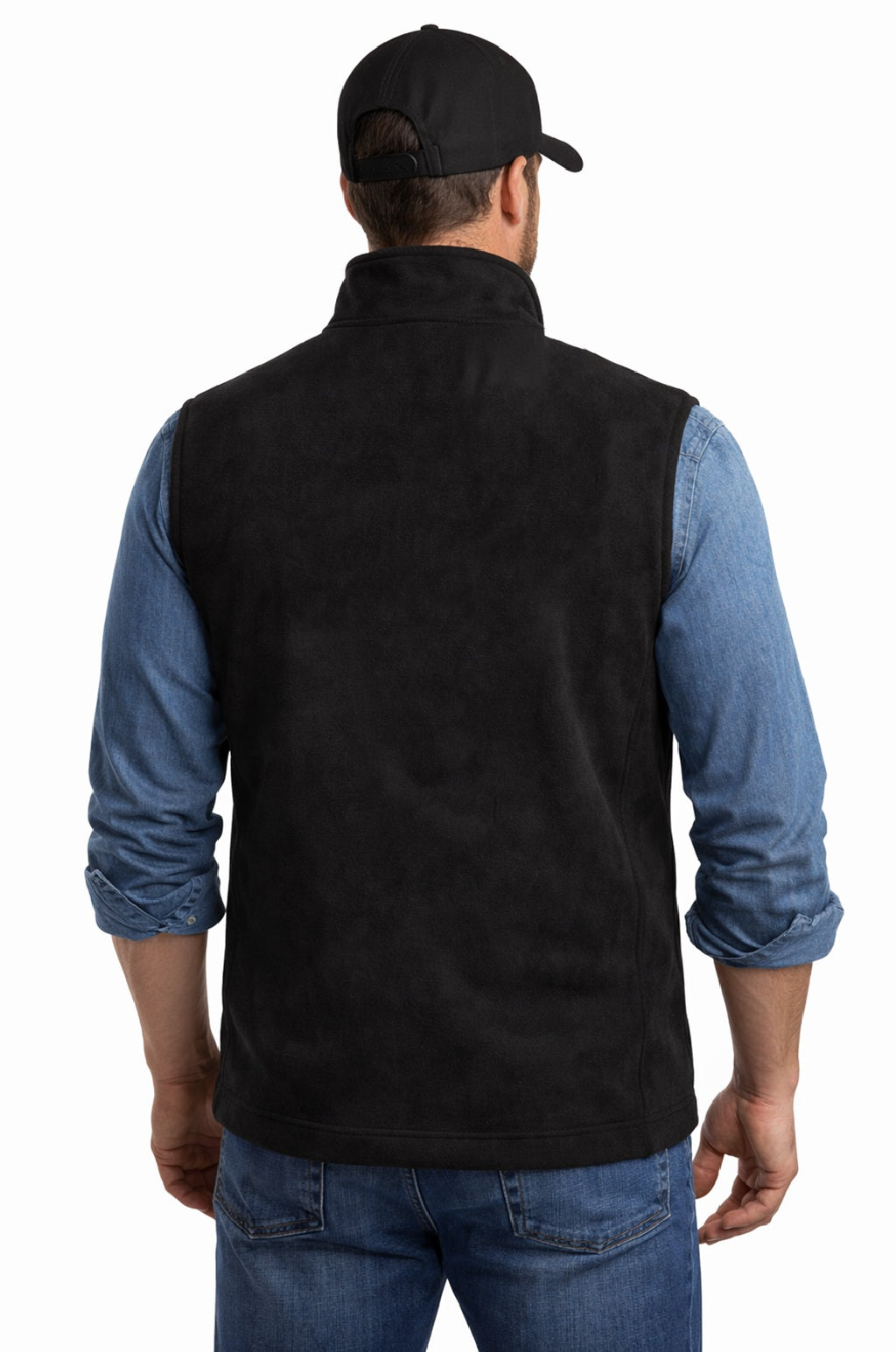 MDJ08 Yellowstone Men's Vest Wool Kevin Costner John Dutton Black Denim Jacket