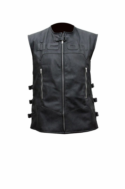 MDV01 HoL Brand Skull Icon Vest Real Leather Jacket