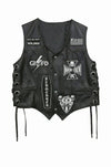 MDV03 Black Label Society Genuine Leather Zakk Wylde Vest BLS Patches