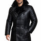 MFC01 Black Fur Shearling Winter Jacket Warm RAF B3 WWII Genuine Leather Coat For Men