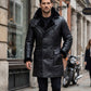 MFC01 Black Fur Shearling Winter Jacket Warm RAF B3 WWII Genuine Leather Coat For Men