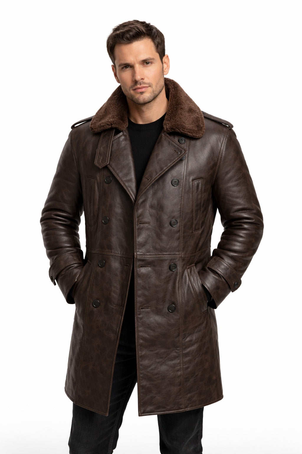 MFC03 RAF B3 Real Shearling Inner Real Quality Fur Sheep Leather Bomber Coat