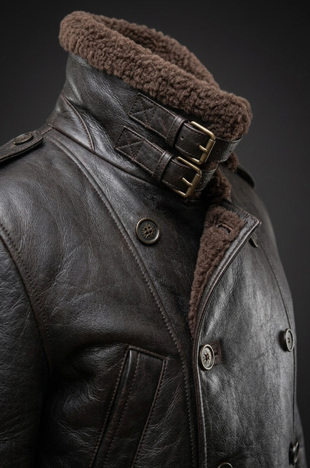 MFC03 RAF B3 Real Shearling Inner Real Quality Fur Sheep Leather Bomber Coat
