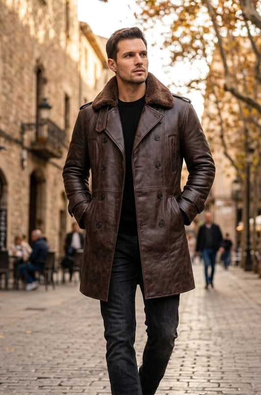 MFC03 RAF B3 Real Shearling Inner Real Quality Fur Sheep Leather Bomber Coat