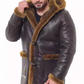 MFC04 RAF B3 Real Shearling Inner Real Quality Fur Sheep Genuine Leather Bomber Coat
