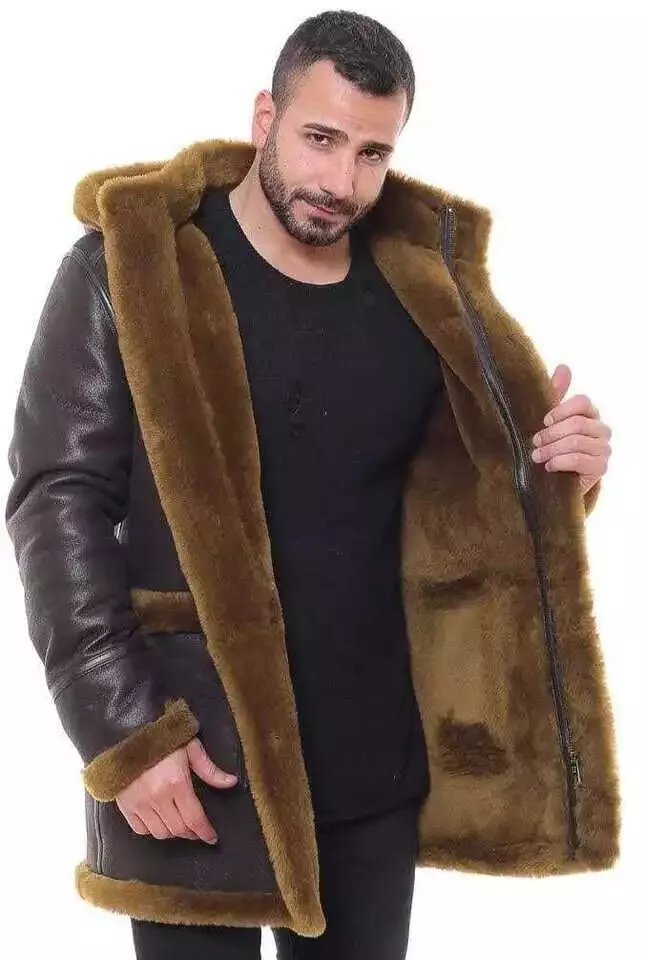 MFC04 RAF B3 Real Shearling Inner Real Quality Fur Sheep Genuine Leather Bomber Coat