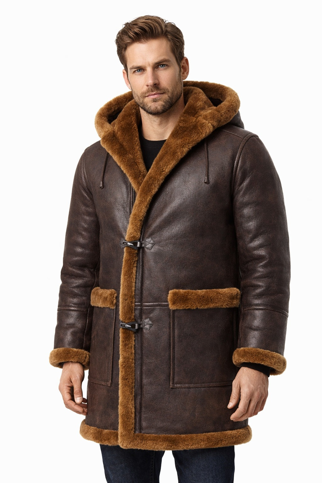 MFC04 RAF B3 Real Shearling Inner Real Quality Fur Sheep Genuine Leather Bomber Coat