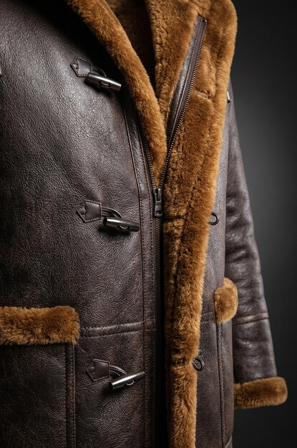 MFC04 RAF B3 Real Shearling Inner Real Quality Fur Sheep Genuine Leather Bomber Coat