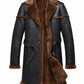 MFC05 Men Army Style Real Sheep Leather Shearling Fur Extreme Weather Coat Classic Brown Coat