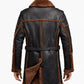 MFC05 Men Army Style Real Sheep Leather Shearling Fur Extreme Weather Coat Classic Brown Coat