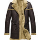 MFC05 Men Army Style Real Sheep Leather Shearling Fur Extreme Weather Coat Classic Brown Coat