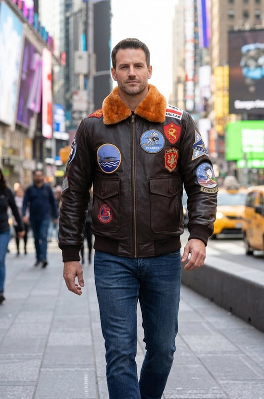 MMJ01 Top Gun: Tom Cruise Movie A2 Real Cow Leather Jacket