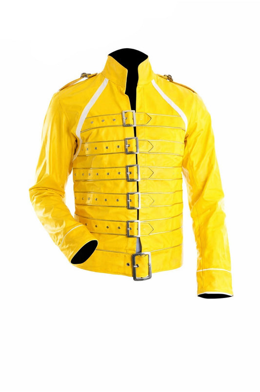 MMJ05 Men's Freddie Mercury Wembley Concert Yellow Jacket