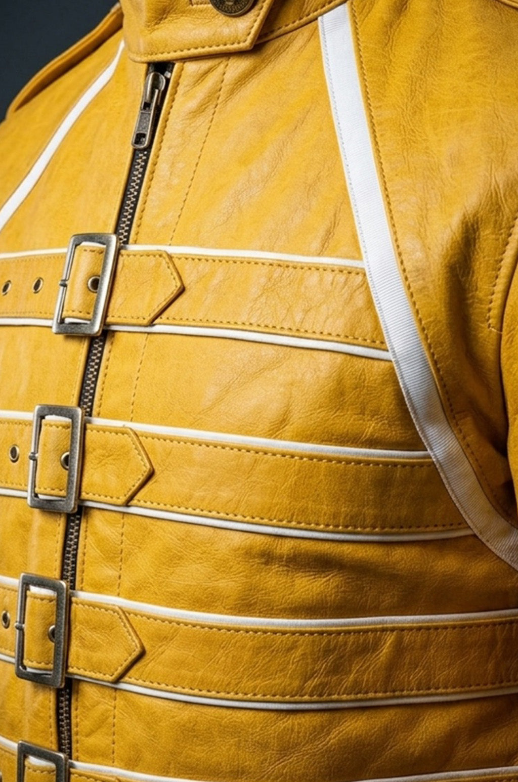 MMJ05 Men's Freddie Mercury Wembley Concert Yellow Jacket