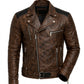 MP001 Halloween Night Premium Leather Jacket - Glowing Pumpkin Design Biker Jacket
