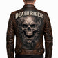 MP002 Death Rider Vintage Leather Jacket - Skull & Smoke Biker Design