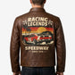 MP003 Racing Legends Speedway Vintage Leather Jacket - Retro Muscle Car Design