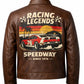 MP003 Racing Legends Speedway Vintage Leather Jacket - Retro Muscle Car Design