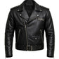 MP004 Sunset Riders Brotherhood Leather Jacket - Two Bikers Riding Into Sunset Design