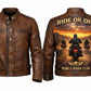 MP005 Ride or Die Rebels Rider Club Leather Jacket - Desert Brotherhood Biker Design